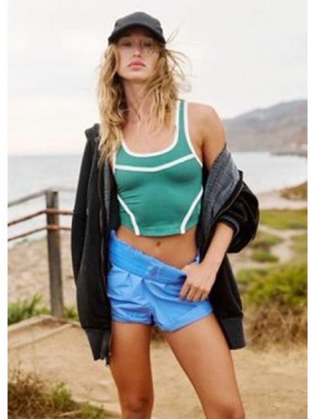 Free People Green Contrast-Trim Tank Top - Women Intimates & Sleepwear